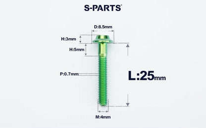 SPARTS M4✖️6–30mm D8.5 Titanium Torx Flanged Button Head Bolts