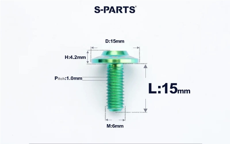 SPARTS M6×8–45mm D15 Titanium Button Head Bolts for Motorcycles