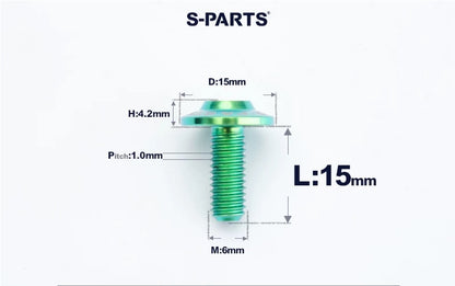 SPARTS M6×8–45mm D15 Titanium Button Head Bolts for Motorcycles