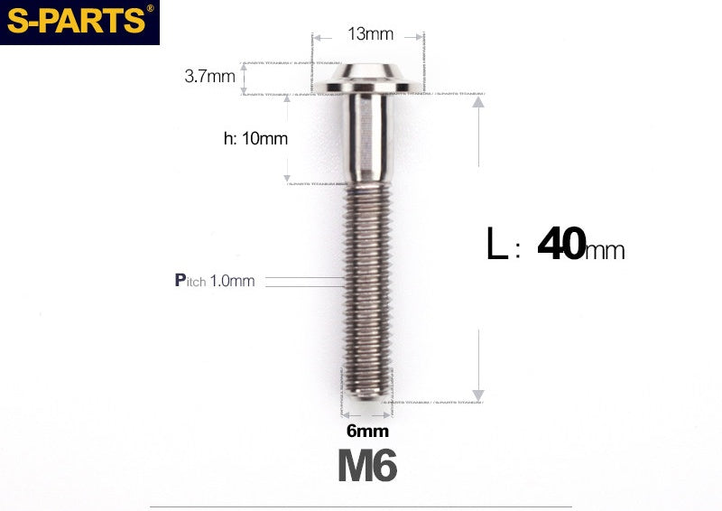 SPARTS A3 M6 D13 Titanium Button Head Bolts for Motorcycle Upgrades