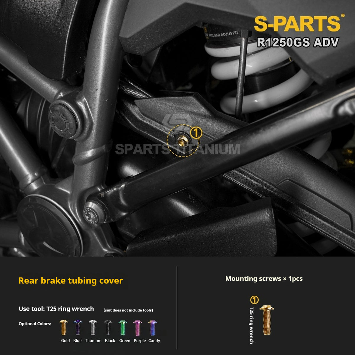 SPARTS Titanium Bolt Kit for BMW R 1250GS ADV – CNC Titanium Upgrade Kit