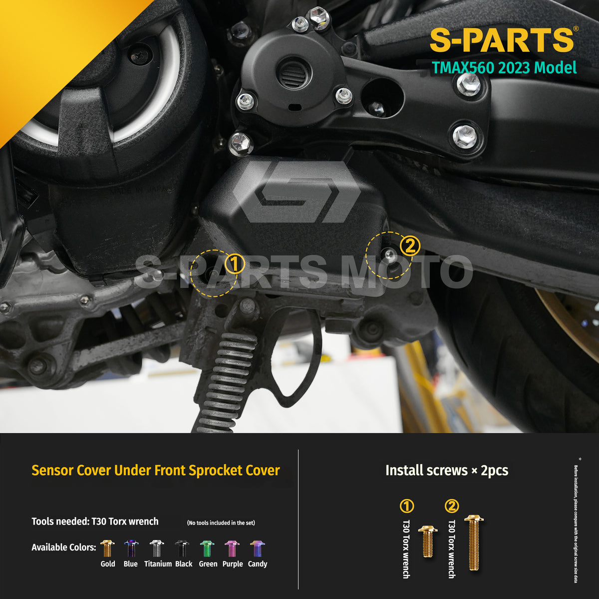 SPARTS Titanium Bolt Kit for Yamaha TMAX560 2023-Body / Engine System