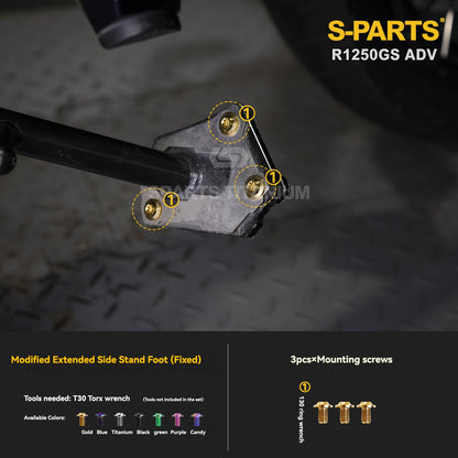 SPARTS Titanium Engine Cover, Exhaust & Crash Bar Bolt Kit for BMW R1250GS / ADV