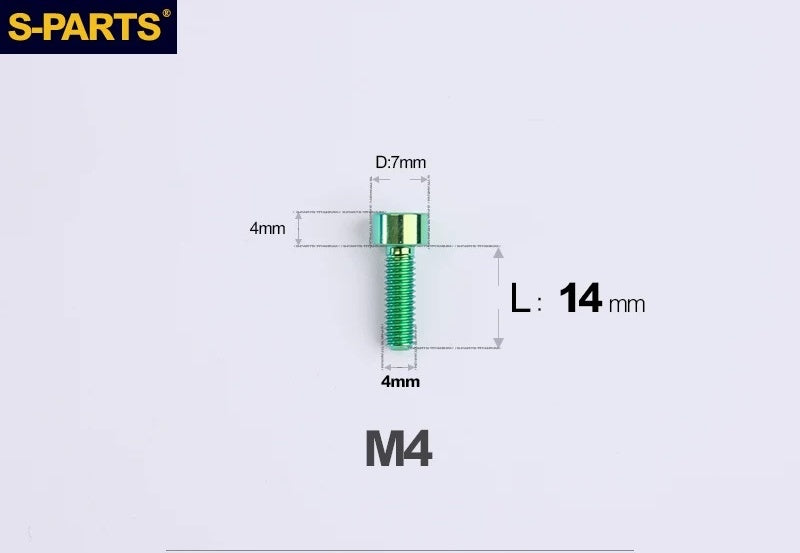 SPARTS Titanium Socket Head Bolts M4x6–25mm for Motorcycles
