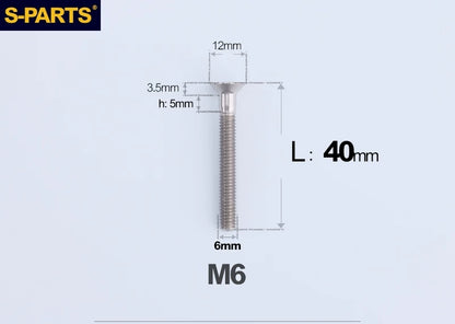 SPARTS M6×10–65mm Titanium Torx Countersunk Bolts for Motorcycle Frames