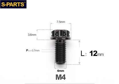SPARTS M4 ×6 –50mm Titanium Torx Flange Head Bolts