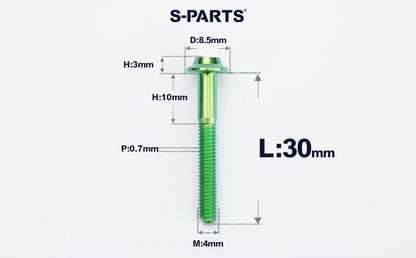 SPARTS M4✖️6–30mm D8.5 Titanium Torx Flanged Button Head Bolts