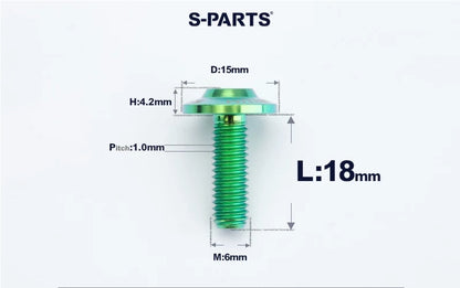 SPARTS M6×8–45mm D15 Titanium Button Head Bolts for Motorcycles