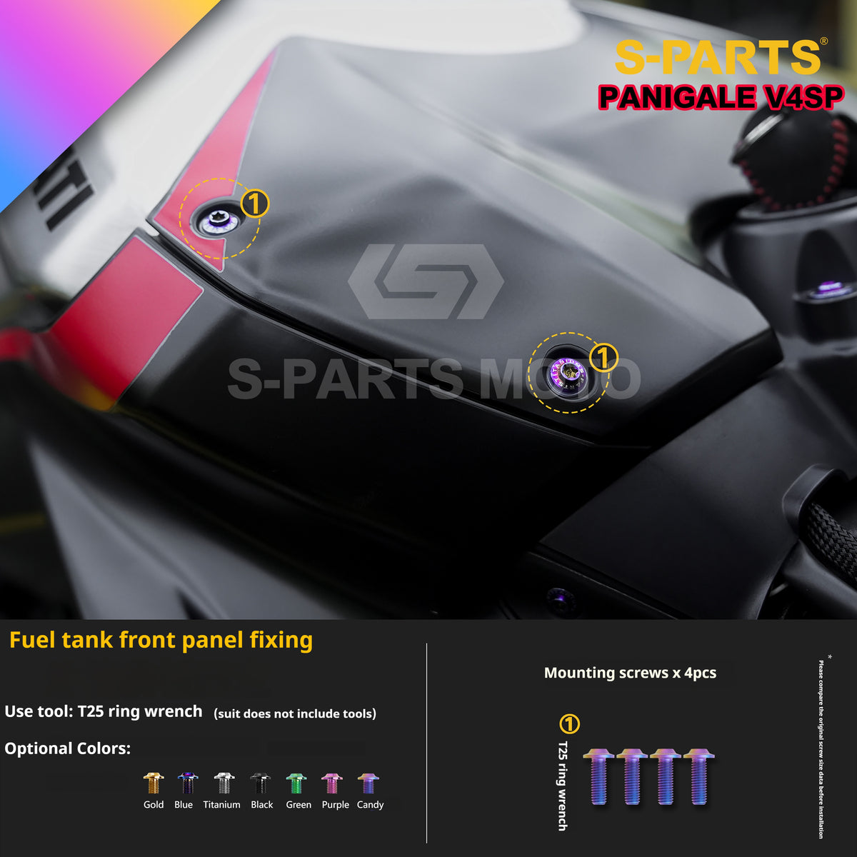 SPARTS TC4 Titanium Bolt Kit for Ducati Panigale V4SP Motorcycle