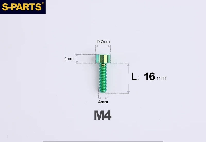 SPARTS Titanium Socket Head Bolts M4x6–25mm for Motorcycles