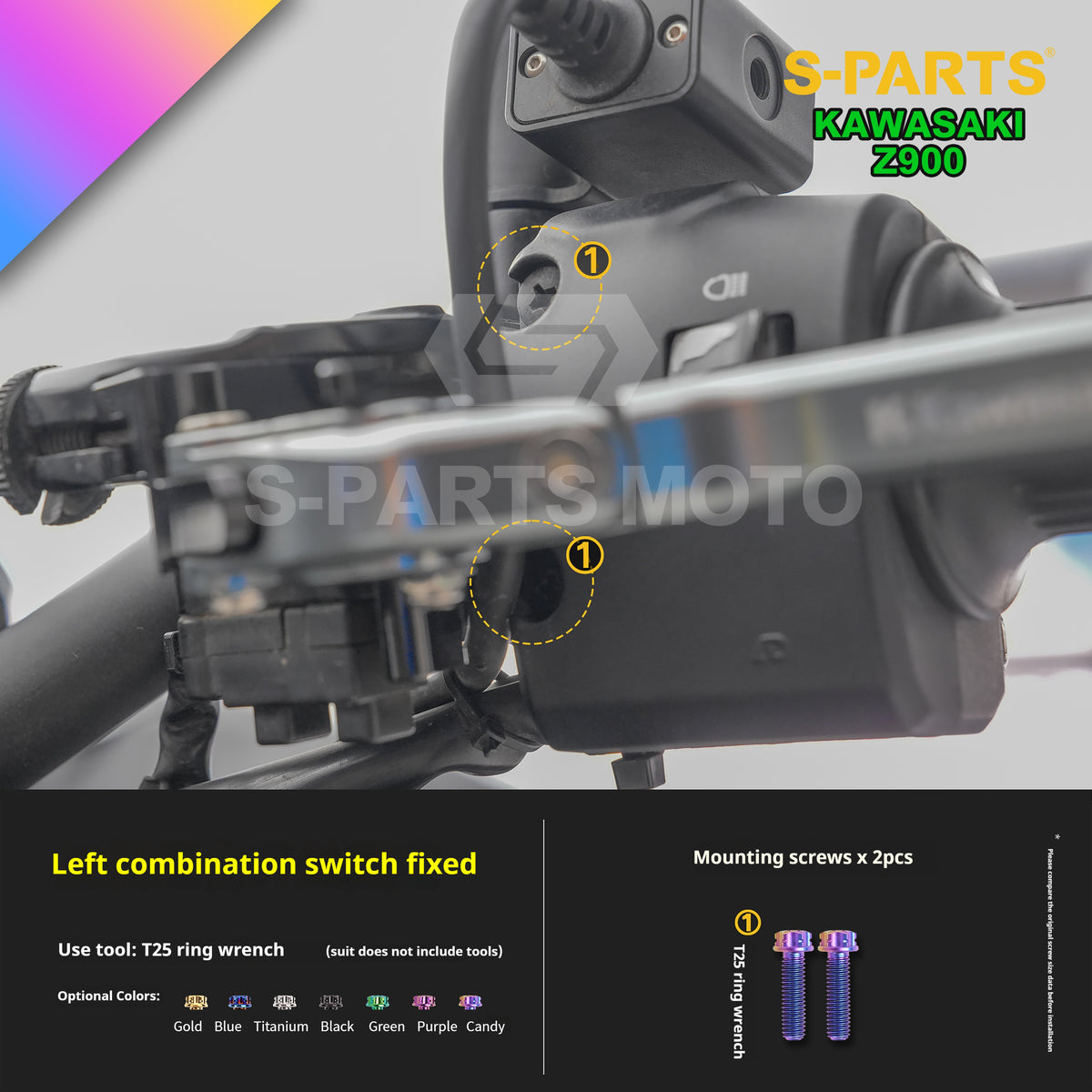 SPARTS TC4 Titanium Bolt Kit for Kawasaki Z900 2021 | Motorcycle Titanium Bolt Upgrade