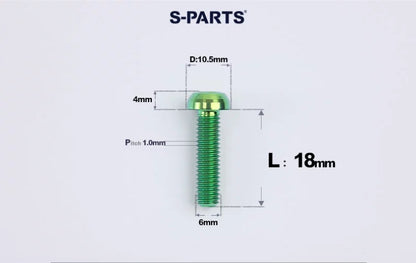 SPARTS M6×8–35mm Titanium Button Head Bolts for Bicycle Brake Calipers