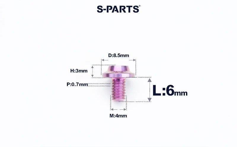 SPARTS M4✖️6–30mm D8.5 Titanium Torx Flanged Button Head Bolts