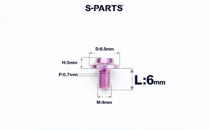 SPARTS M4✖️6–30mm D8.5 Titanium Torx Flanged Button Head Bolts