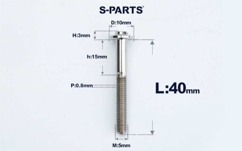 SPARTS A3 M5×L6-50 D10 Titanium Button Head Bolt for Motorcycle & Bicycle Lightweight Custom Fasteners