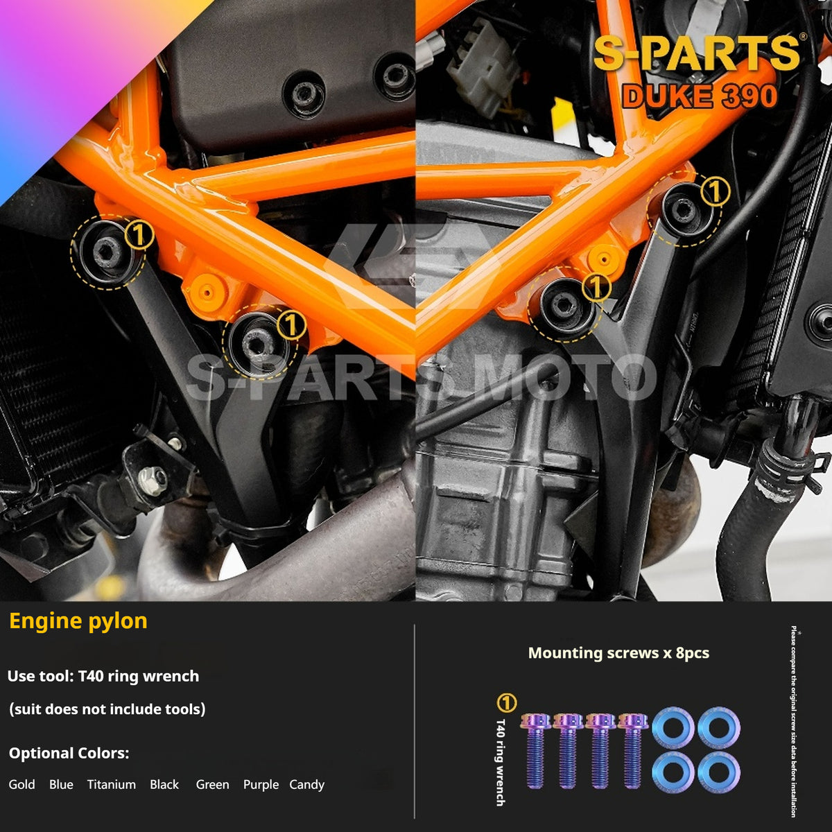 SPARTS KTM Duke 390 Full Bike Titanium Bolt Kit | Premium TC4 Motorcycle Fasteners