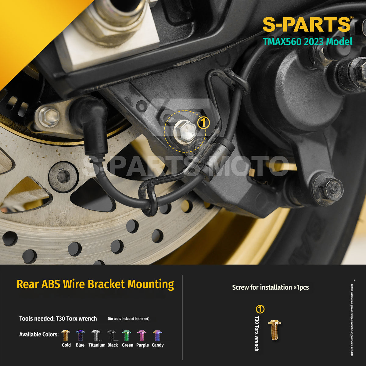 SPARTS Titanium Bolt Kit for Yamaha TMAX560 2023-Body / Engine System
