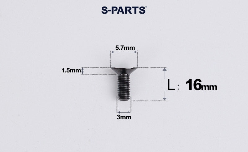SPARTS Series M3 L6-30 Countersunk Titanium Bolt for motocycle
