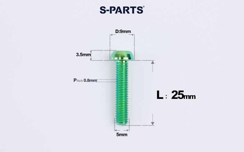 SPARTS A2 M5 Titanium Button Head Bolts for Bicycle Brake Caliper Upgrades Ultra-Light Fasteners