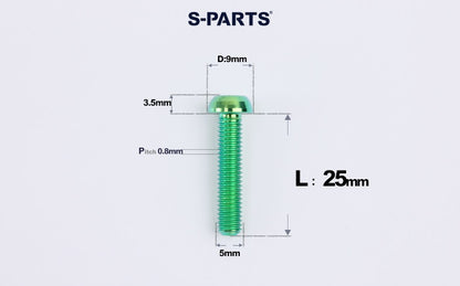 SPARTS A2 M5 Titanium Button Head Bolts for Bicycle Brake Caliper Upgrades Ultra-Light Fasteners
