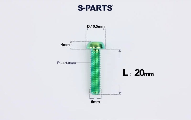 SPARTS M6×8–35mm Titanium Button Head Bolts for Bicycle Brake Calipers