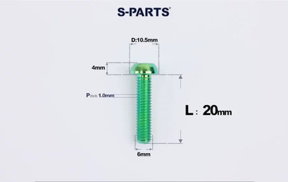 SPARTS M6×8–35mm Titanium Button Head Bolts for Bicycle Brake Calipers