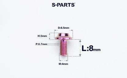 SPARTS M4✖️6–30mm D8.5 Titanium Torx Flanged Button Head Bolts