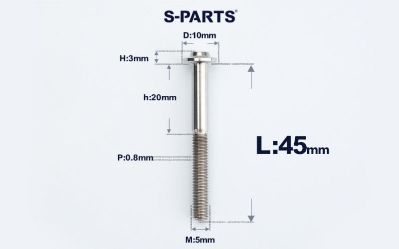 SPARTS A3 M5×L6-50 D10 Titanium Button Head Bolt for Motorcycle & Bicycle Lightweight Custom Fasteners