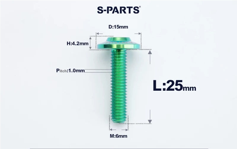 SPARTS M6×8–45mm D15 Titanium Button Head Bolts for Motorcycles