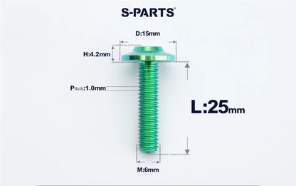 SPARTS M6×8–45mm D15 Titanium Button Head Bolts for Motorcycles