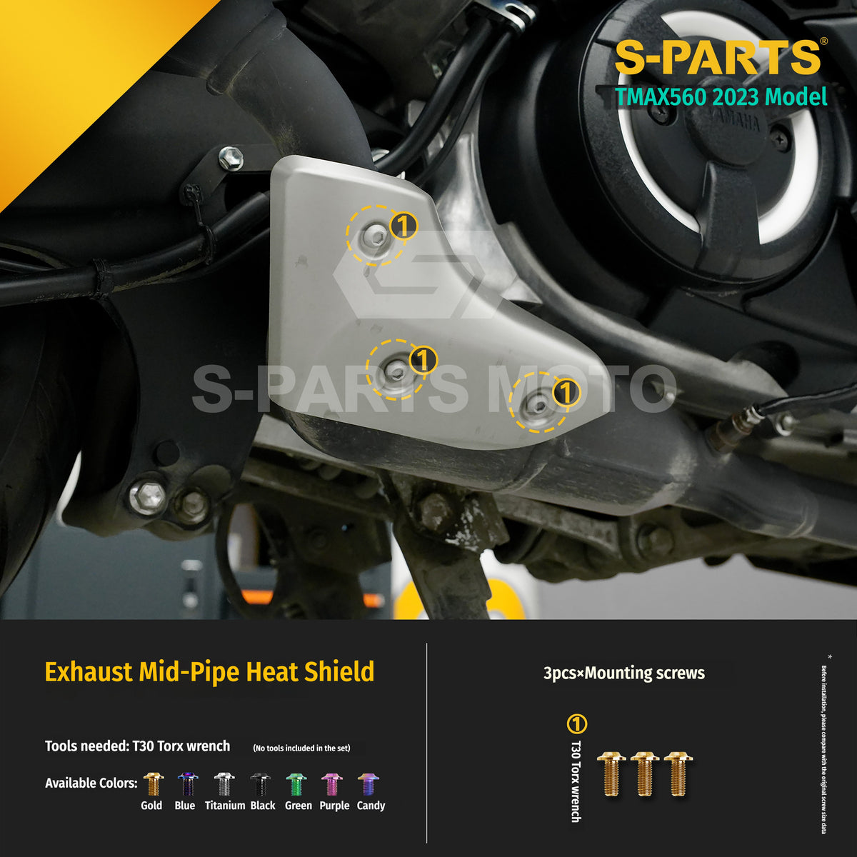 SPARTS Titanium Bolt Kit for Yamaha TMAX560 2023-Body / Engine System