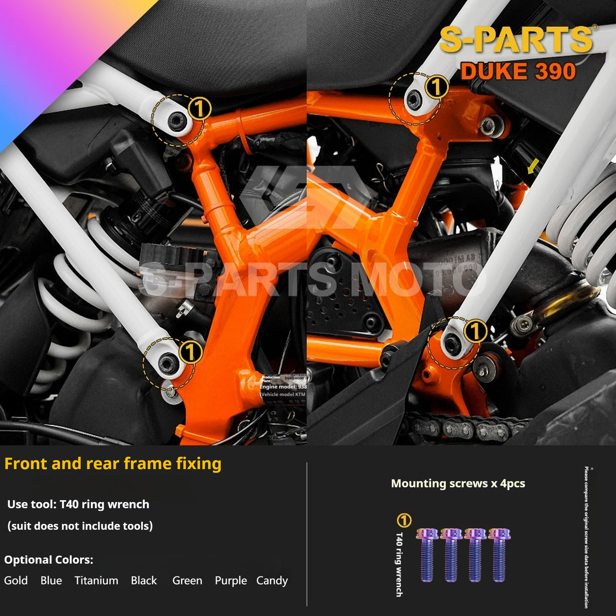 SPARTS KTM Duke 390 Full Bike Titanium Bolt Kit | Premium TC4 Motorcycle Fasteners