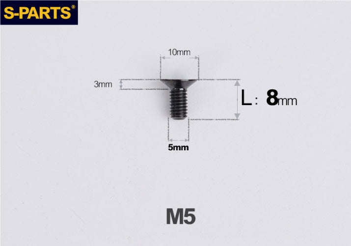 SPARTS M5×8-50mm Countersunk Titanium Alloy Bolt