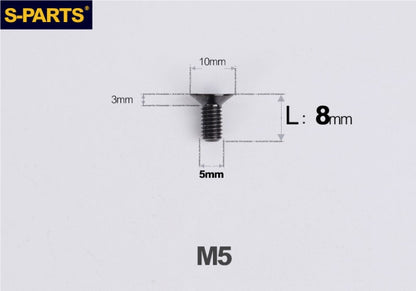 SPARTS M5×8-50mm Countersunk Titanium Alloy Bolt