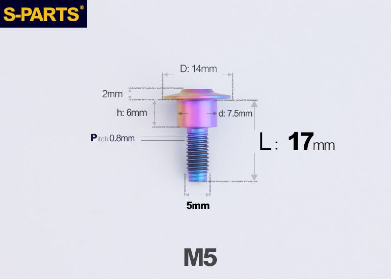 SPARTS M5 Titanium Button Head Shoulder Bolt