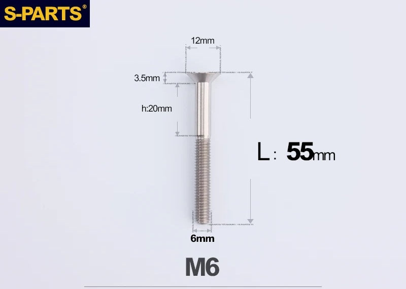 SPARTS M6×10–65mm Titanium Torx Countersunk Bolts for Motorcycle Frames