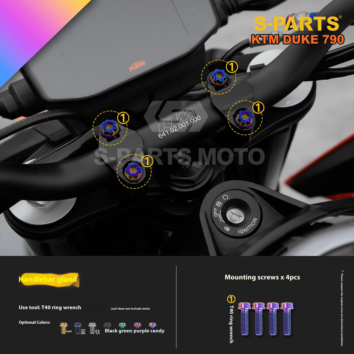 SPARTS TC4 Titanium Bolt Kit Compatible with KTM DUKE 790 – Full Motorcycle Fastener Upgrade