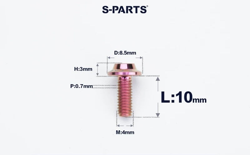 SPARTS M4✖️6–30mm D8.5 Titanium Torx Flanged Button Head Bolts
