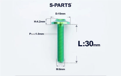 SPARTS M6×8–45mm D15 Titanium Button Head Bolts for Motorcycles