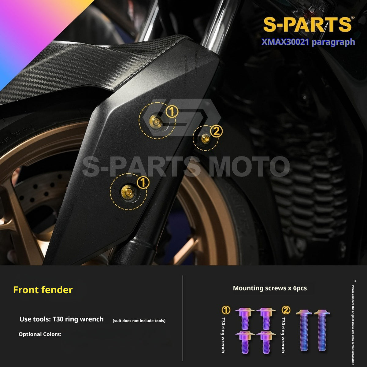 SPARTS Titanium Bolt Kit for 2021 Yamaha XMAX 300 Motorcycle Upgrade