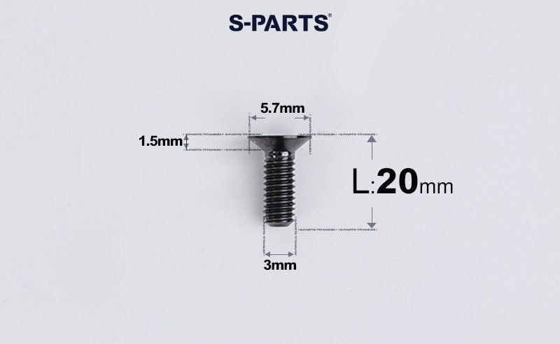 SPARTS Series M3 L6-30 Countersunk Titanium Bolt for motocycle