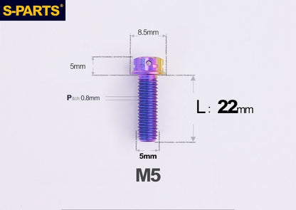 SPARTS M5×6-95mm Standard Head Screw Titanium Bolt for Motorcycle Modification