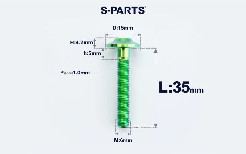 SPARTS M6×8–45mm D15 Titanium Button Head Bolts for Motorcycles
