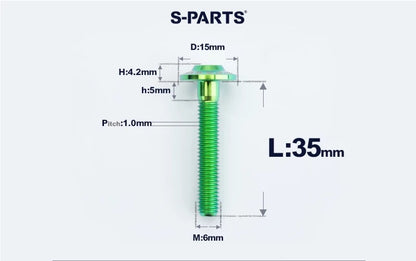 SPARTS M6×8–45mm D15 Titanium Button Head Bolts for Motorcycles