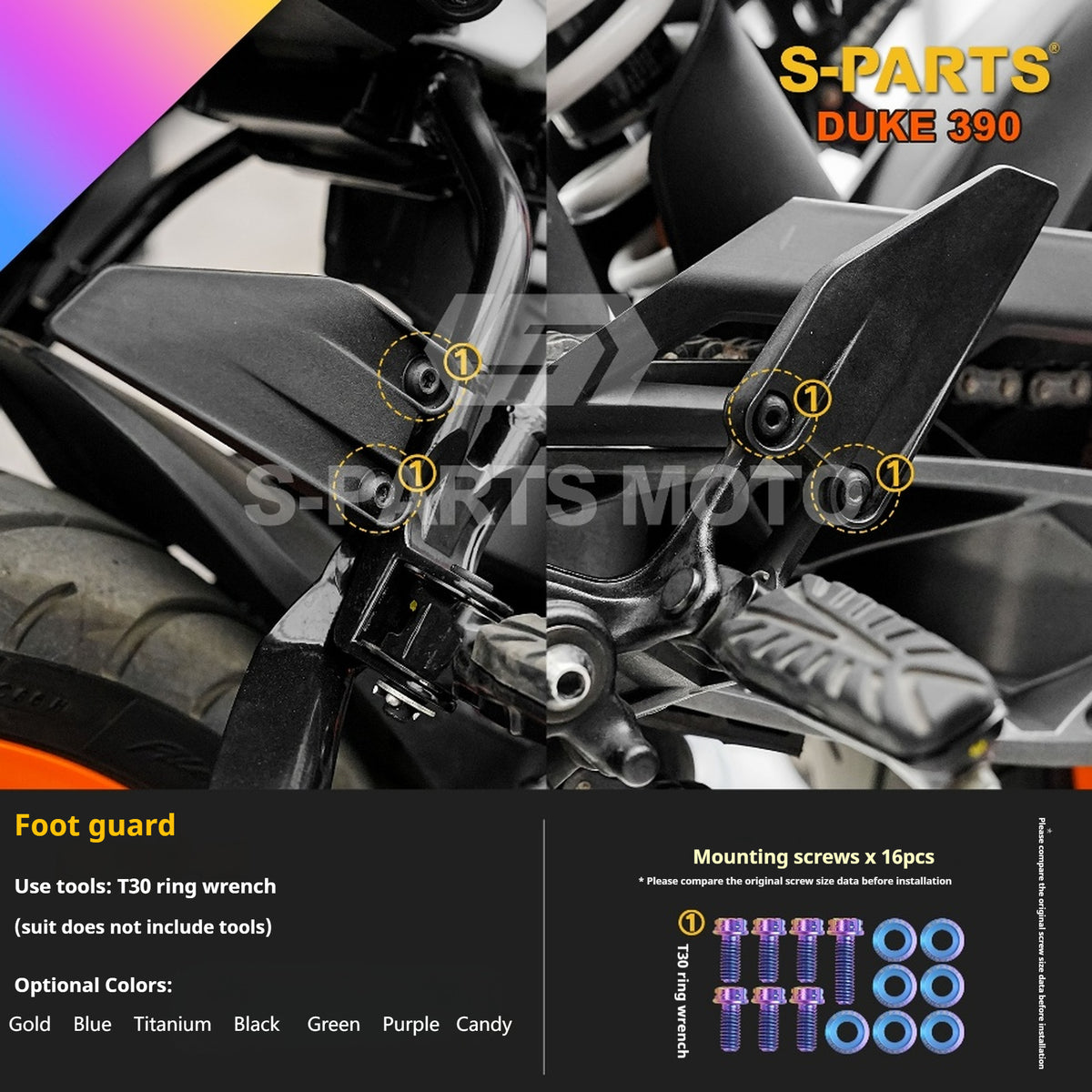 SPARTS KTM Duke 390 Full Bike Titanium Bolt Kit | Premium TC4 Motorcycle Fasteners