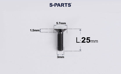 SPARTS Series M3 L6-30 Countersunk Titanium Bolt for motocycle