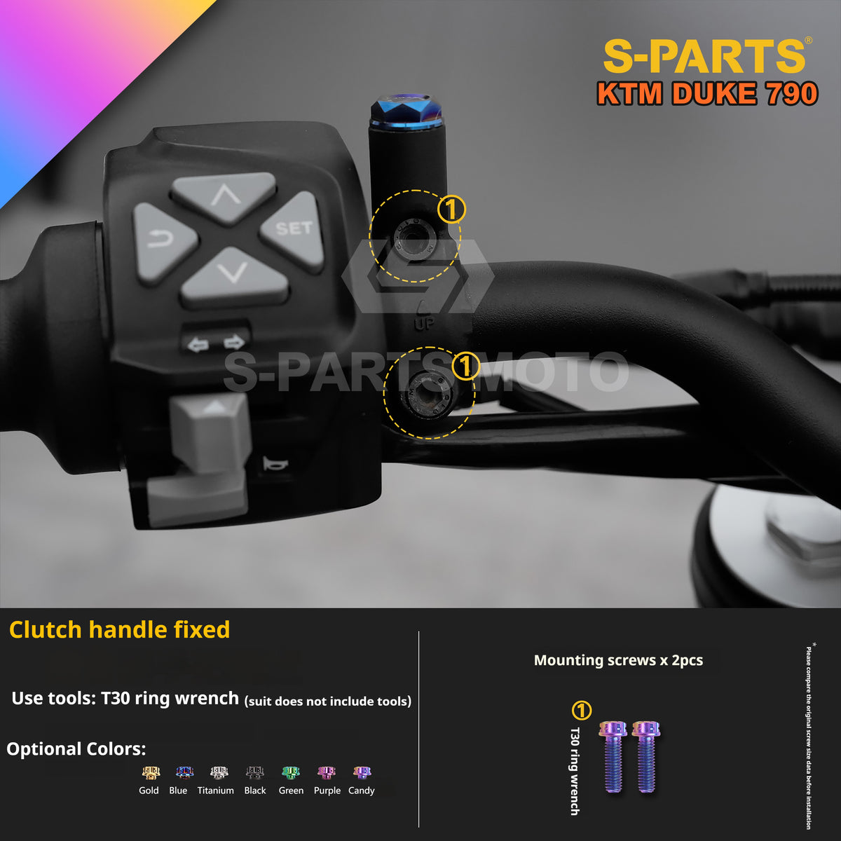 SPARTS TC4 Titanium Bolt Kit Compatible with KTM DUKE 790 – Full Motorcycle Fastener Upgrade