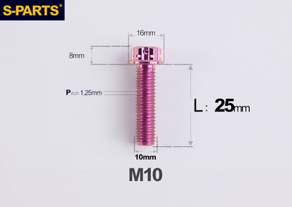 SPARTS M10 L12-120mm P1.25 A3 Series Standard Head Titanium Bolt |  Motorcycle  Upgrade