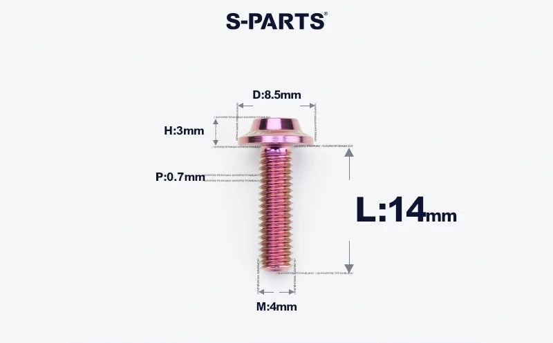 SPARTS M4✖️6–30mm D8.5 Titanium Torx Flanged Button Head Bolts