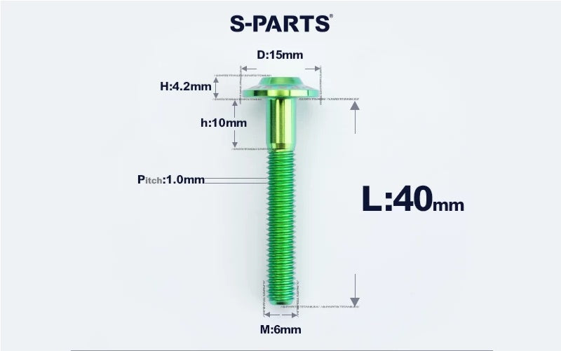 SPARTS M6×8–45mm D15 Titanium Button Head Bolts for Motorcycles